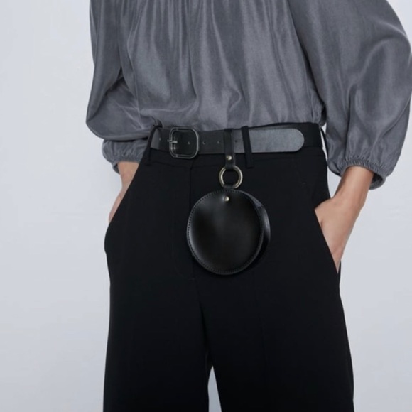 Zara Black Leather Multi-Position Coin Purse - NWT - Picture 3 of 7